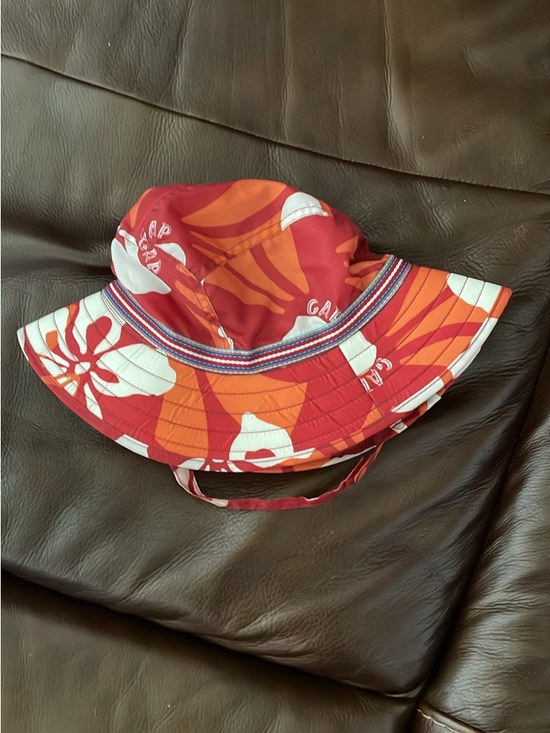 GAP Red Floral Bucket Hat with Orange Accents - Picture 5 of 8